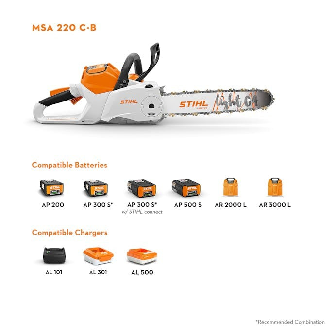 STIHL® MSA 220T C-B Battery Powered Chainsaw